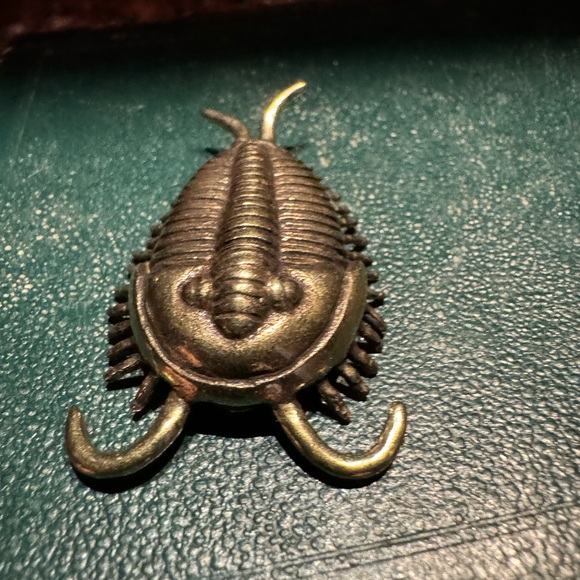 Solid Brass Trilobite Vintage-style Sculpture Desk Decor - Picture 4 of 8